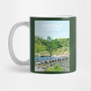 Dovedale Stepping Stones Derbyshire Peak District travel poster Mug